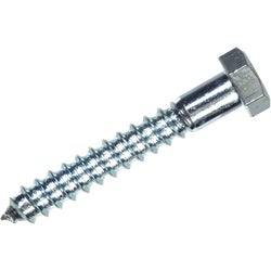 Item 735716, Zinc screw with a hex head and gimlet point.