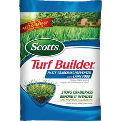 Item 735965, Scotts Turf Builder Halts Crabgrass Preventer with Lawn Food pre-emergent 