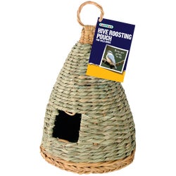 Item 736947, Woven natural grass-rope roosting pocket can be attached to trellises, 