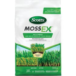Item 737356, Scotts MossEx controls moss without harming your lawn.