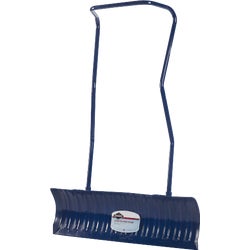 Item 739252, Yukon snow pusher has a 36 In. wide poly ribbed blue blade.