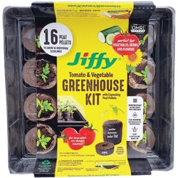 Item 743034, Jiffy tomato &amp; vegetable greenhouse contains 16 large peat pellets (60 