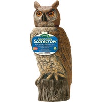 RH04-CUS Gardeneer Natural Enemy Scarecrow Rotating-Head Great Horned Owl Pest Deterrent Decoy
