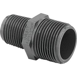 Item 757683, Male pipe thread poly riser adapter. Sturdy, plastic construction.