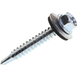 Item 758215, Self-drilling, hex washer head with neoprene waterproof seal washer.
