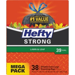 Item 759922, Hefty Strong lawn and leaf bags are tear and puncture resistant.