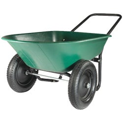 Item 762168, Lightweight landscaper poly wheelbarrow features a 5 cu. ft.