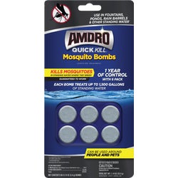 Item 763169, Mosquito bombs kill mosquito larvae in standing water.