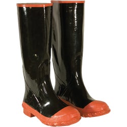 Item 765069, Black, plain toe waterproof rubber boot.