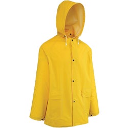 Item 765238, Yellow PVC (polyvinyl chloride) rain coat. Designed with 35 mil PVC.