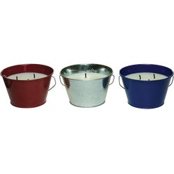 Item 765251, Triple wick provides more light than traditional citronella bucket.