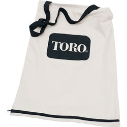 Item 765473, Bottom zip durable canvas replacement blower/vacuum bag fits select Toro 