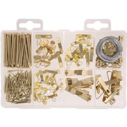Item 768757, 206-piece kit includes: 28 each 18-gauge x 1/2" escutcheon pin (steel brass