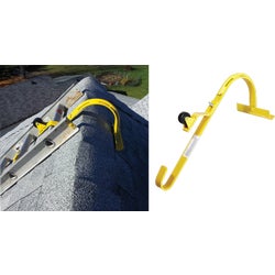 Item 770312, Heavy duty roof ridge ladder hook features a swivel head and fixed caster 