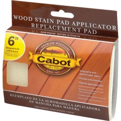 Item 770481, Pad application is preferred because it works the stain into the wood 