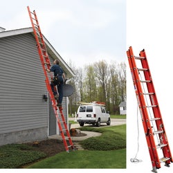 Item 770645, Non-conductive rails make this fiberglass ladder ideal for working near 