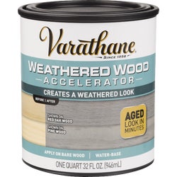 Item 771904, Varathane Wood Accelerator creates a weathered, aged or charred look on 