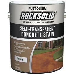 Item 771985, Rust-Oleum RockSolid Semi-Transparent Concrete Stain creates the marbleized