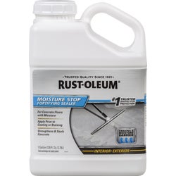 Item 771997, Rust-Oleum Moisture Stop penetrates into concrete and reacts with the free 