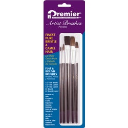 Item 772228, Assorted bristle and camel hair artist brushes are excellent for: fine 