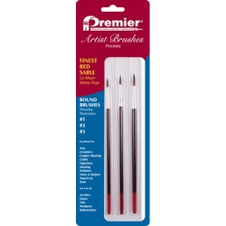 Item 772273, Assorted red sable round brushes are excellent for: fine lines and stripes