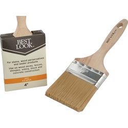 Item 772282, Staining and waterproofing brush has polyester filament, chiseled trim, 