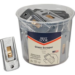 Item 774928, The all-steel glass scraper can be used to remove paint and other residue 