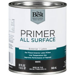 Item 774950, Our finest exterior latex primer for use on bare or previously painted wood