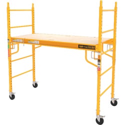 Item 777823, This MetalTech multipurpose maxi square Baker-style rolling scaffold 