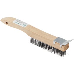 Item 778177, Curved wood handled wire brush