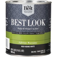 HW40W0850-14 Best Look 100% Acrylic Latex Paint & Primer In One Semi-Gloss Exterior House Paint