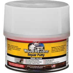 Item 787920, Wood putty filler provides a permanent repair to damaged and rotted wood.
