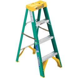 Item 788335, Non-conductive ANSI Type II commercial duty rated fiberglass step ladder.