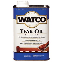 Item 790781, Watco teak oil finish is a deep penetrating oil specifically formulated for