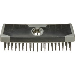Item 796415, A wire block brush with a comfortable rubber grip features tempered steel 