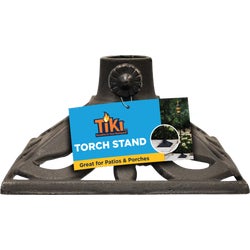 Item 800024, Durable and stable cast iron torch stand is ideal for decks, balconies, 