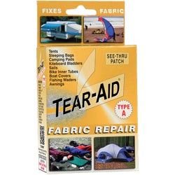 Item 800194, Tear-Aid is a unique elastic, airtight, and watertight repair patch.
