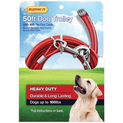 Item 800473, Heavy-duty 50-foot dog trolley with 10-foot tie-out cable.