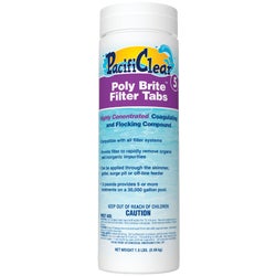 Item 800650, Poly-Brite Filter Tabs are a proprietary blend of clarifying polymers and 