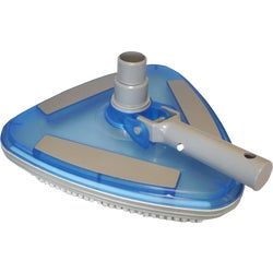 Item 800700, Clear view weighted swimming pool plastic vacuum head with vinyl bumper.