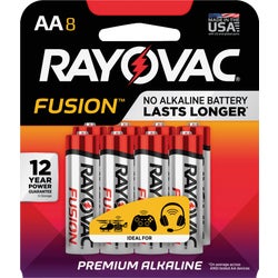 Item 801328, Longest lasting Rayovac advanced alkaline battery. Mercury-free formula.