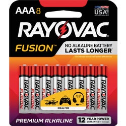 Item 801419, Longest lasting Rayovac advanced alkaline battery. Mercury-free formula.