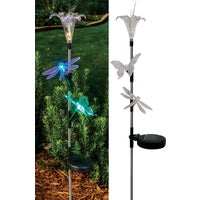 SOT858 Solaris Flower/Insect Trio Solar Stake Light Lawn Ornament