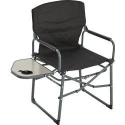 Item 801517, Black director-style camp chair has gray powder coated steel tube legs. 11.
