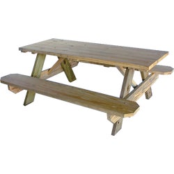 Item 801707, 6 Ft. long pressure-treated wood picnic table.