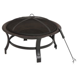 Item 802029, Round fire pit is constructed of steel with an antique bronze finish.