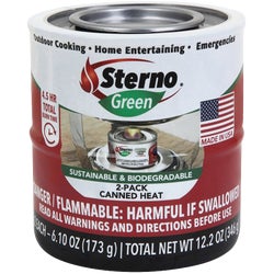 Item 805597, Sterno portable canned cooking fuel. Solid gel safety, no liquid to spill.