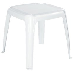 Item 806444, Square stacking table is made of durable all-weather resin. 16 In. L.