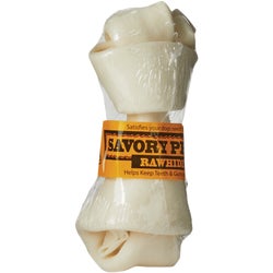 Item 809012, Rawhide chew dog bone. Low fat, all natural, and cholesterol-free.