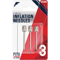 Item 810584, 3-pack metal inflation needles. Compatible with American standard pumps.